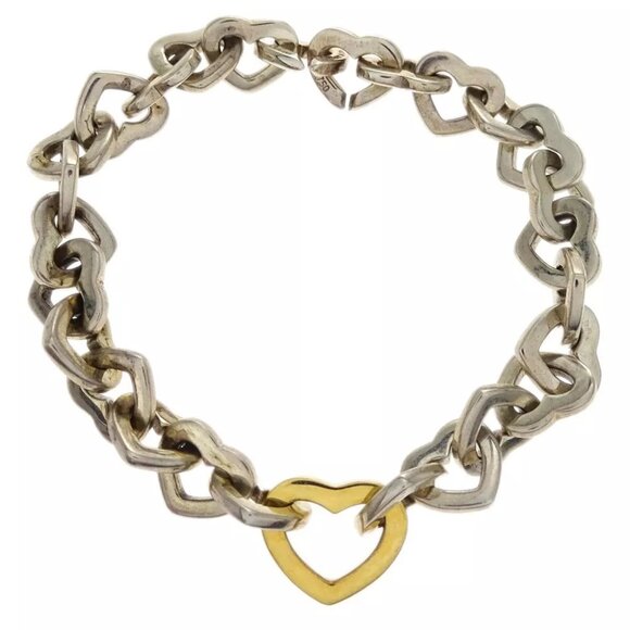 Tiffany & Co. Heart Link Bracelet SV925 18K 144238 - Picture 1 of 4